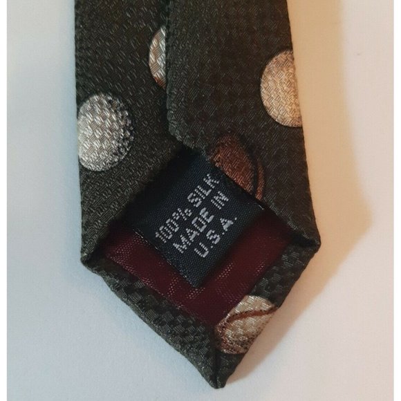 Baseball Football Golf Softball Silk Sports Tie Green Structure Made in USA READ - Picture 3 of 6